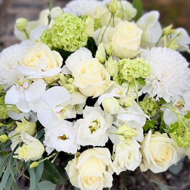 Bouquet Blanc & Vert Louise | Livraison Fleurs Lausanne & Vaud