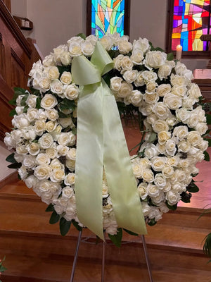 Couronne de fleurs deuil 